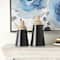 Black Wood Triangular Colorblock Vase Set